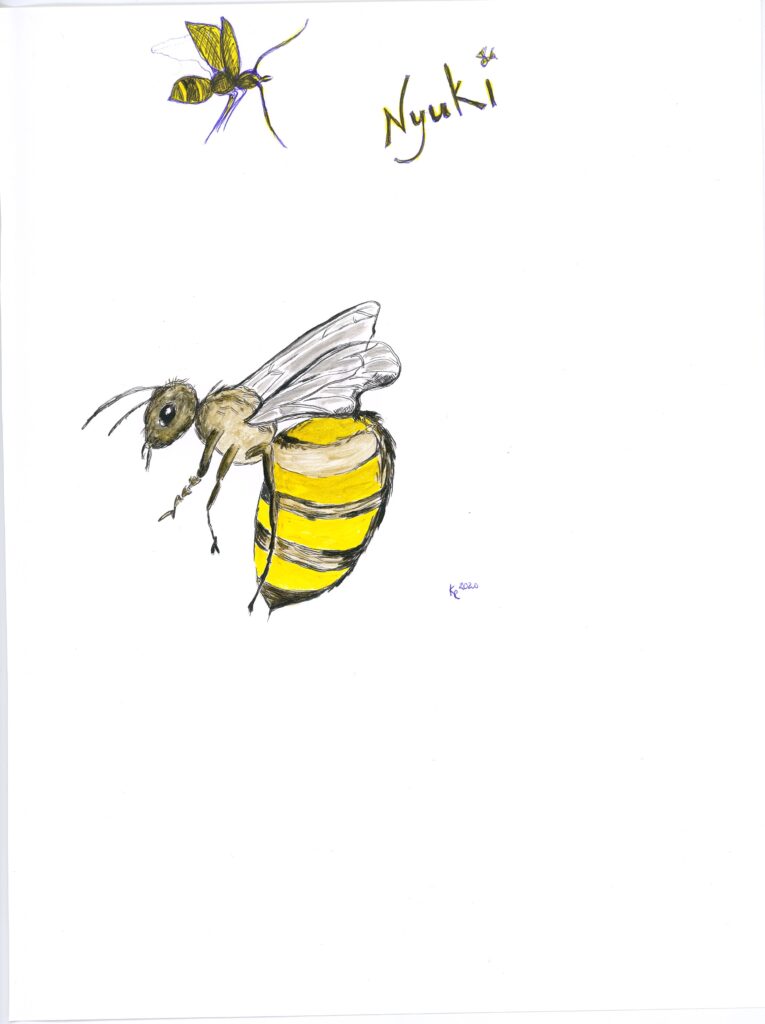 Aus der Reihe Tiere und Tierchen wird hier die Biene vorgestellt.
Tiere und Tierchen ist ein Buch von Gerda Nitschke, die 8 Jahre in Tansania gelebt hat.